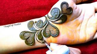 Heart Shape New Unique Stylish Mehndi Design for Hand |Easy Mehndi Design |Thought of Creation