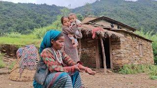 Very Relaxing and Peaceful Nepali Mountain Village Lifestyle || Rainy Day in Mountain Village ||