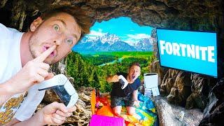 Ultimate Gaming Fort in the Woods! *Hidden Cave*