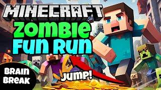 🟩 Minecraft Zombie Fun Run 🟩 | Brain Break | GoNoodle Inspired | Family & Classroom Fun