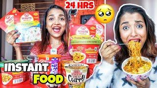 I Ate INSTANT FOOD for 24 Hours Challenge - Eating only Ready To Eat INDIAN FOOD CHALLENGE - India