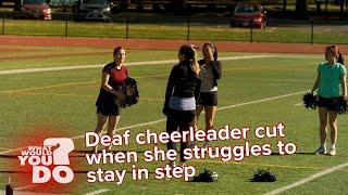 Deaf cheerleader cut when she struggles to stay in step