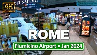 Rome, Italy • Fumicino Airport • A Walk From Train Station To T1 • January 24, 2024 • 4K