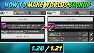 How To Make Worlds Backup In Minecraft 1.21 \\ How To Backup Minecraft World \\ Mcpe Gamer