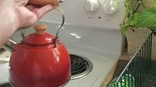 Review and demo of this little red whistling tea kettle