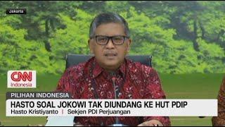 Hasto Soal Jokowi Tak Diundang Ke HUT PDIP