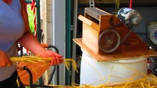 Wheat Threshing- Homemade Thresher