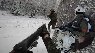 Winter gameplay with ak47 (airsoft gameplay)