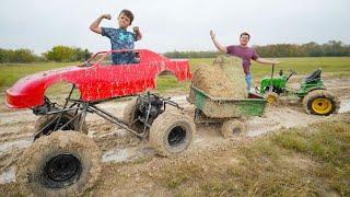 Hudson's Monster Truck is Stuck in Deep Mud