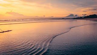 【4K】Virtual Walk on Kuta Beach BALI, Sunset, Relaxing Ocean Waves Sounds, Relieve Stress & Anxiety