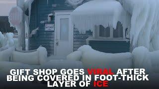 Ice-covered gift shop becomes temporary tourist attraction in Wisconsin