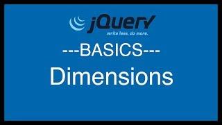 jQuery Basics Tutorial 19 - Dimensions