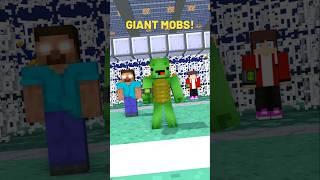 Mikey Herobrine Battle Of Big Mobs #minecraftshorts #minecraft