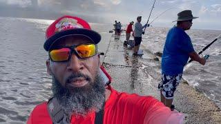 Fishing the South Jetty Galveston,Tx “Get in Where you Fit in”