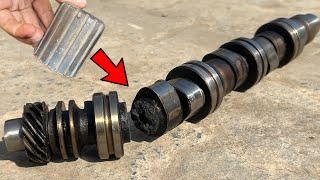 Threads Method Used for Repairing of Broken Engine Cameshfat || Making with Extra Piece of Axle ||