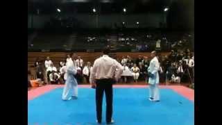 Lachlan Carr VS Ashley Fleming GKR Karate World Cup 7 Men's Open Blackbelt Kumite