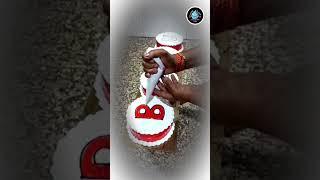 Naam wale cake design Red white #trending #eggless #shorts #divyanshu#2468  #sub #subscribe