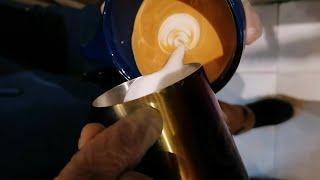 Speciality Coffee Training | Barista art skills | Coffee Latte Art Tutorial [Wing Tulip Heart]