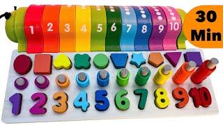 Learn Numbers Colors & Shapes with Counting Caterpillar and Activity Puzzle - Toddler Learning Video