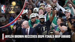 Jaylen Brown receives 2024 Bill Russell Finals MVP Trophy  | 2024 NBA Finals