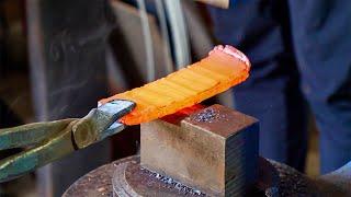 Amazing! Process of Mixing Copper and Steel to Make a Damascus Knife.