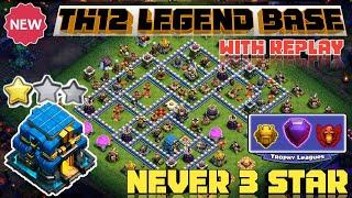 NEW TOP 10 TH12 LEGEND BASE WITH REPLAY || TH12 BASE LAYOUT ANTI 2 STAR || TH12 TROPHY BASE 2023