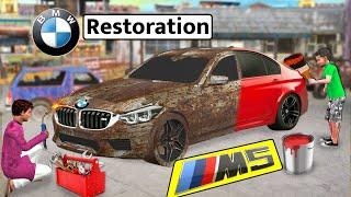 Abandoned Super Car BMW M5 Restoration Vehicle Restoration Hindi Kahaniya Moral Stories Comedy Video