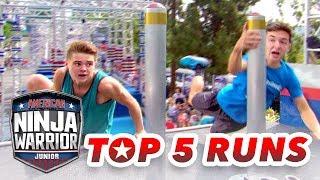 Almost Missed the Buzzer! | TOP 5 RUNS | American Ninja Warrior Junior