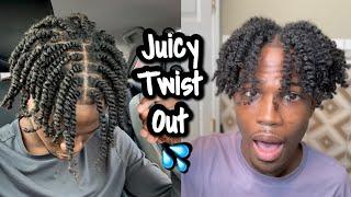 Taking Out Juicy Two Strand Twist After A Month ( Mens Twist Out Tutorial )