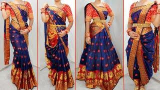 कॉटन सिल्क की साड़ी चार तरीकों से पहन सकते हैं|BEGINNER'S SAREE DRAPING TIPS|SAREE DRAPING TUTORIAL|