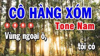 Karaoke Cô Hàng Xóm Tone Nam Nhạc Sống | Karaoke Bảo Kim