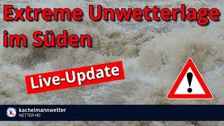 Unwetterlage durch ergiebigen Dauerregen mit Hochwasser- und Überflutungsgefahr