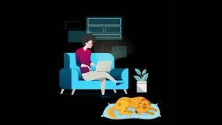 Man & dog flat art animation