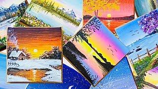 17 Easy Acrylic Painting for Beginners / Mini canvas ideas