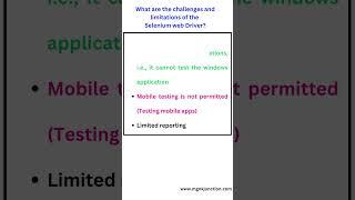 Limitations of the Selenium web Driver|| Selenium Java|| Interview Questions