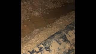 Trench in a Crawl Space with No Drainage System