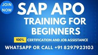 SAP APO SAP APO Training Videos for beginners Call or What's App +91 8297923103