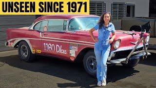 Retired 1956 Chevy Drag Car – Kept In A Garage For 55 years! With Old 60s Speed Parts