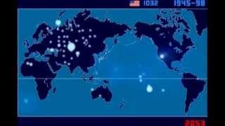 A Time Lapse Map of Every Nuclear Explosion Since 1945   by Isao Hashimoto