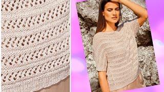 Elegant jumper with a mesh pattern for beginners