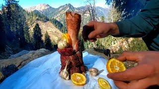 Outdoor Shank Cooking "From fire to flavor" Perfectly cooked cow shank tenderized in pressure cooker