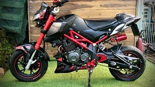 Highly modified Benelli tnt 125 / 155 gets  new supermoto mudguard!! Crf50 parts!! ** watch **