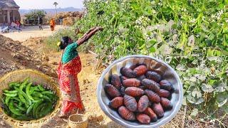 Uniq insect recipe and Sim vaji cooking & eating by santali tribe old grandmaa