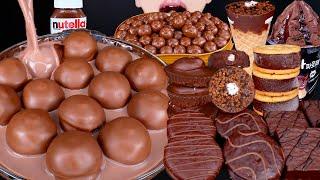 ASMR CHOCOLATE MARSHMALLOW MALTESERS ICE CREAM NUTELLA DESSERT MUKBANG초콜릿 먹방 チョコレート 咀嚼音EATING SOUNDS
