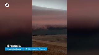 Spectacular shelf cloud in the department of Sena Maritime, France