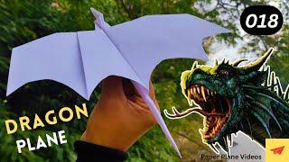 how to make a paper dragon plane - ( flying super ) - origami dragon paper plane - (perfect landing)