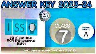 Class 7 social studies Olympiad set A 2023-24 paper with answers|SOF ISSO question paper class 7