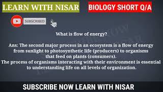 Short Biology Question Answers | Biology World | Science World | Learn With Nisar