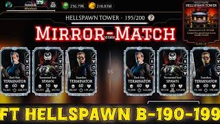 Mirror Match Fatal Hellspawn Tower Hard Battle 190-199 Fight + Reward MK Mobile