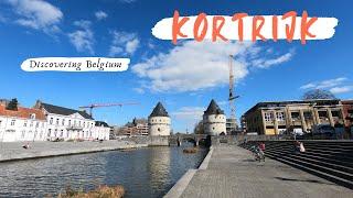 Kortrijk Belgium relaxing city center walk HD